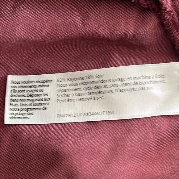 Eileen Fisher burgundy velvet tunic with pockets size petite large - Picture 7 of 8